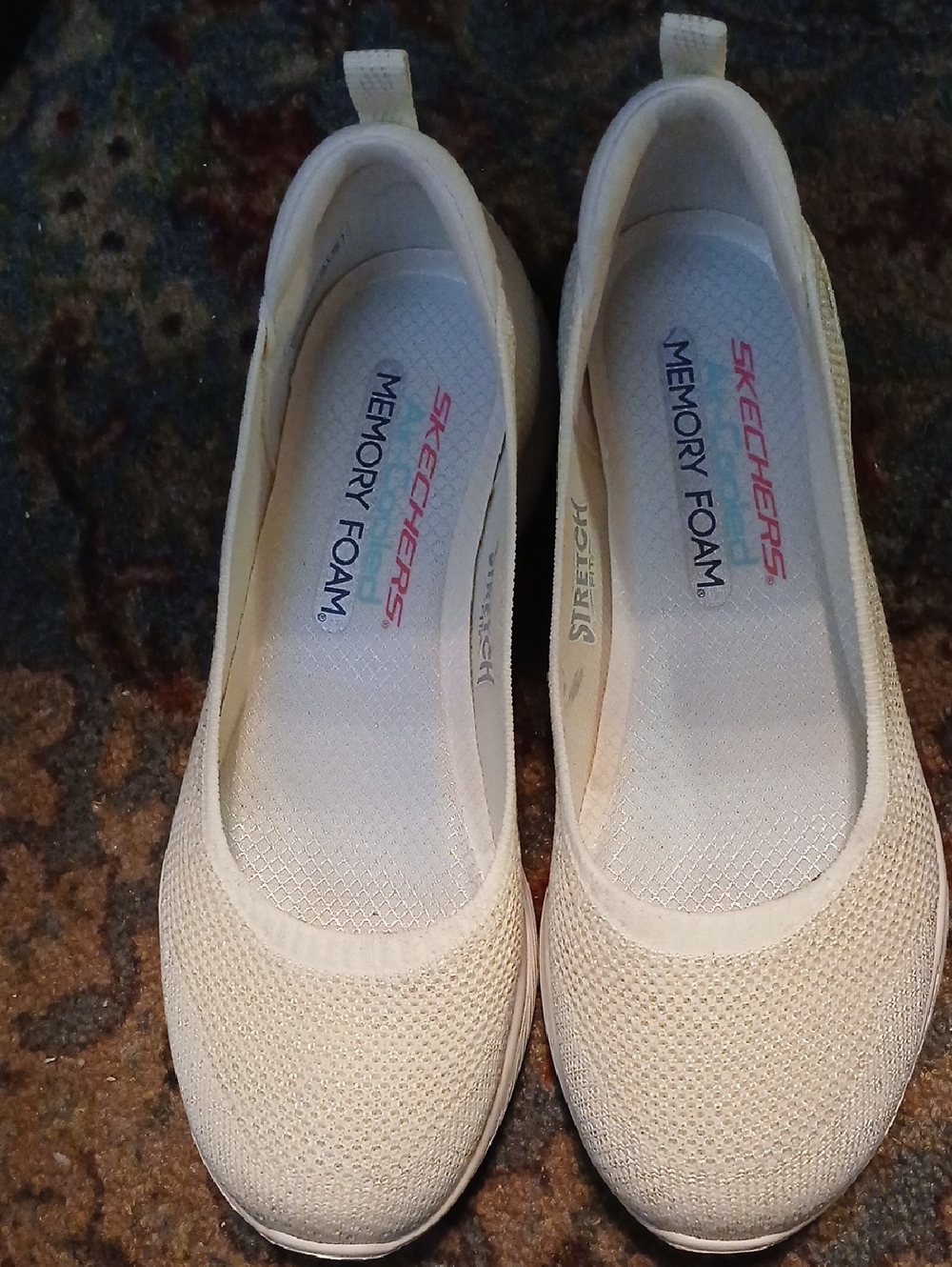 Skechers Women's Slip-On Knit Ballet Flats - Cream